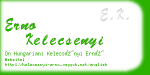 erno kelecsenyi business card